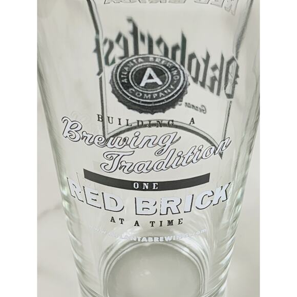 Red Brick Oktoberfest German Styler Lager Pint Beer Glass 16oz Drinkware x2 - Picture 7 of 13